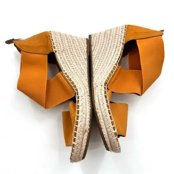 Gentle Souls Kenneth Cole Colleen X Elastic Leather Espadrille Wedge Sandals - Picture 3 of 11